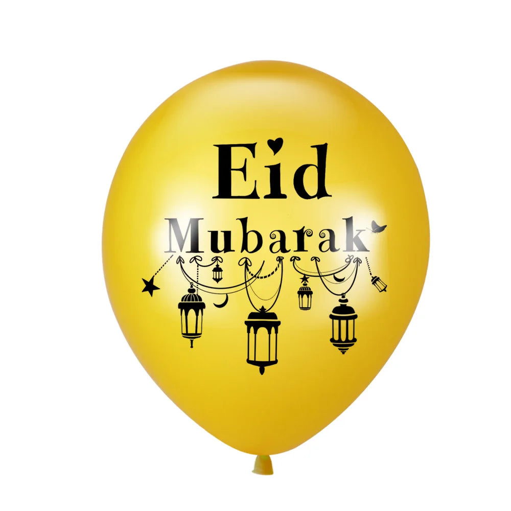 10Pcs Eid Mubarak Latex Balloon Ramadan Kareem Decoration Air Globos Ramadan Mubarak Muslim Islamic Festival Party Supplies 2024