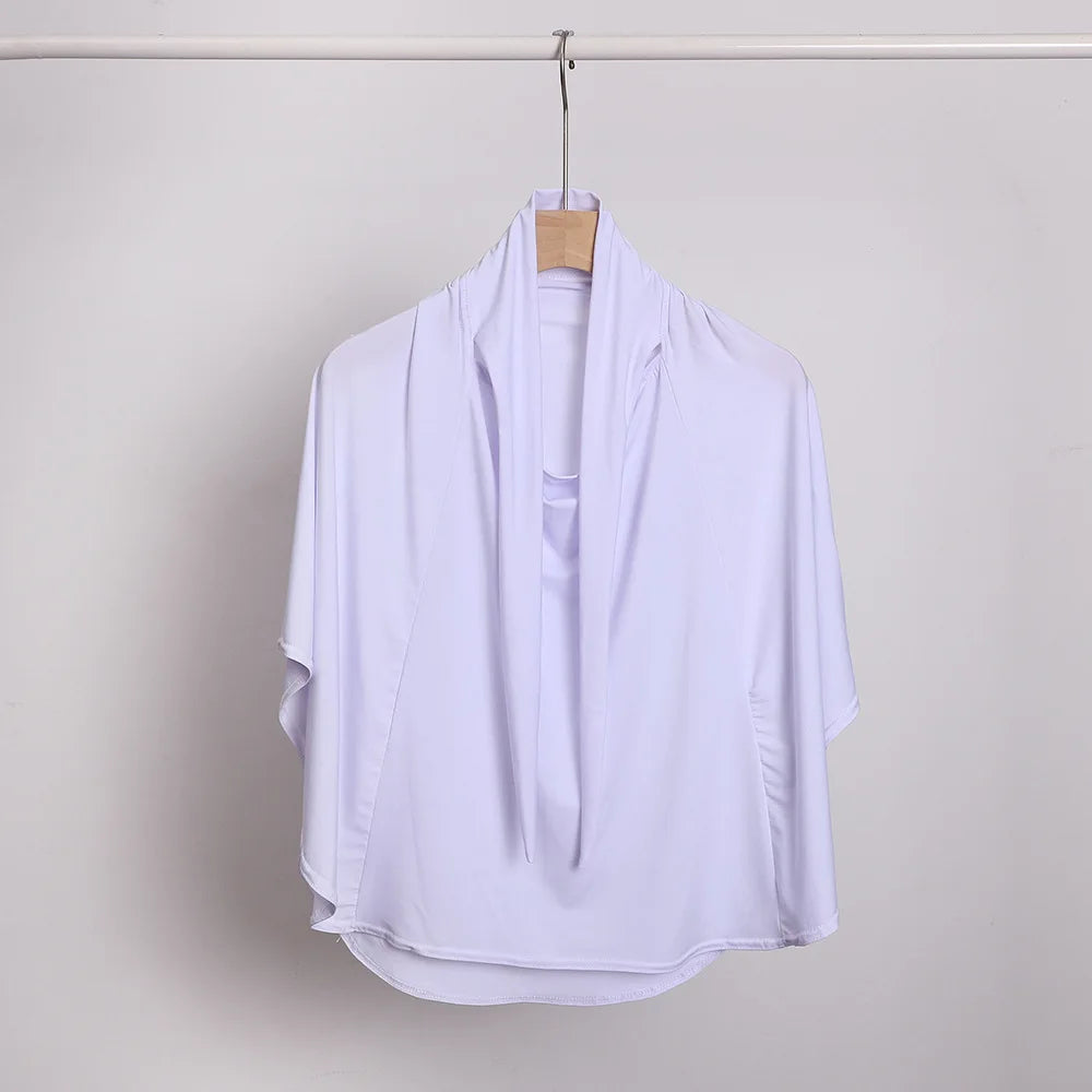 Ramadan Spring Summer Breathable Ironless Hijabs Long Instant Hijab Woman Ready To Wear With Face Masks Ready to Wear Hijabs