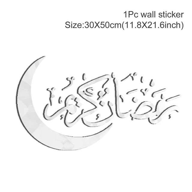 Eid Mubarak 2024 Window Stickers Ramadan Decorations for Home Islamic Ramadan Kareem Muslim Party Decor Eid Mubarak Gift Al Adha