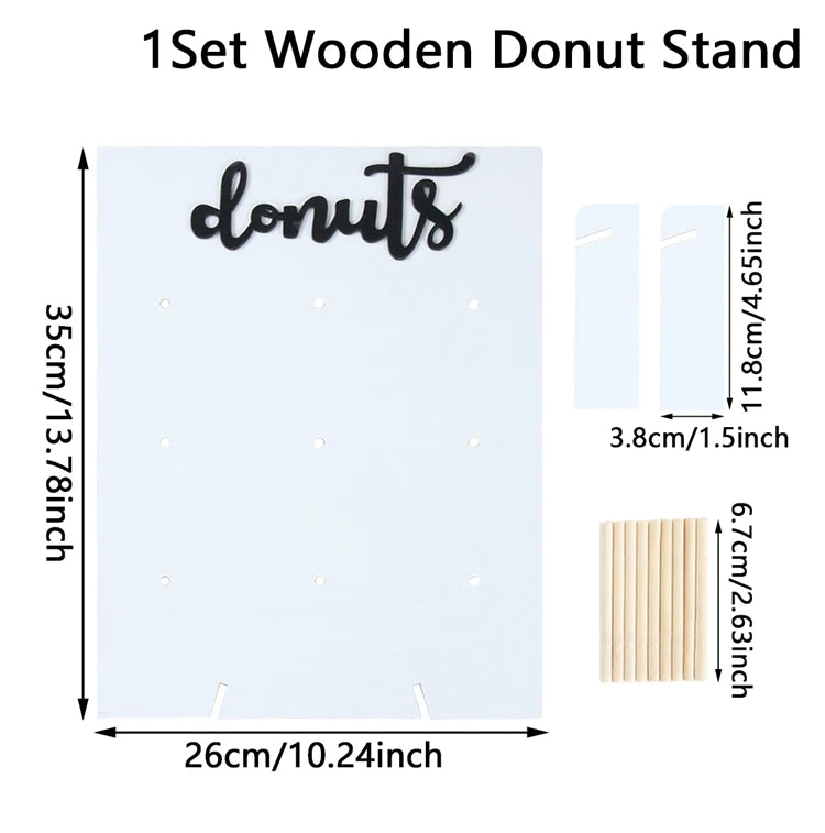 Wedding Decoration Wooden Donut Stand Wall Dessert Doughnut Table Holder Wedding Mariage Supplies Kid Birthday Party Baby Shower