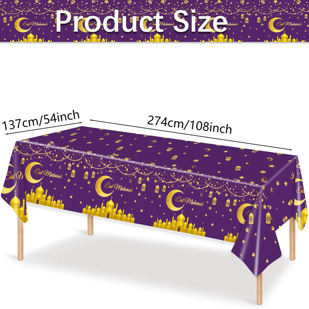 2026 Eid Mubarak Table Runner Ramadan Tablecloths Ramadan Kareem Decoration for Home Islamic Muslim Party Eid Al Adha Gifts