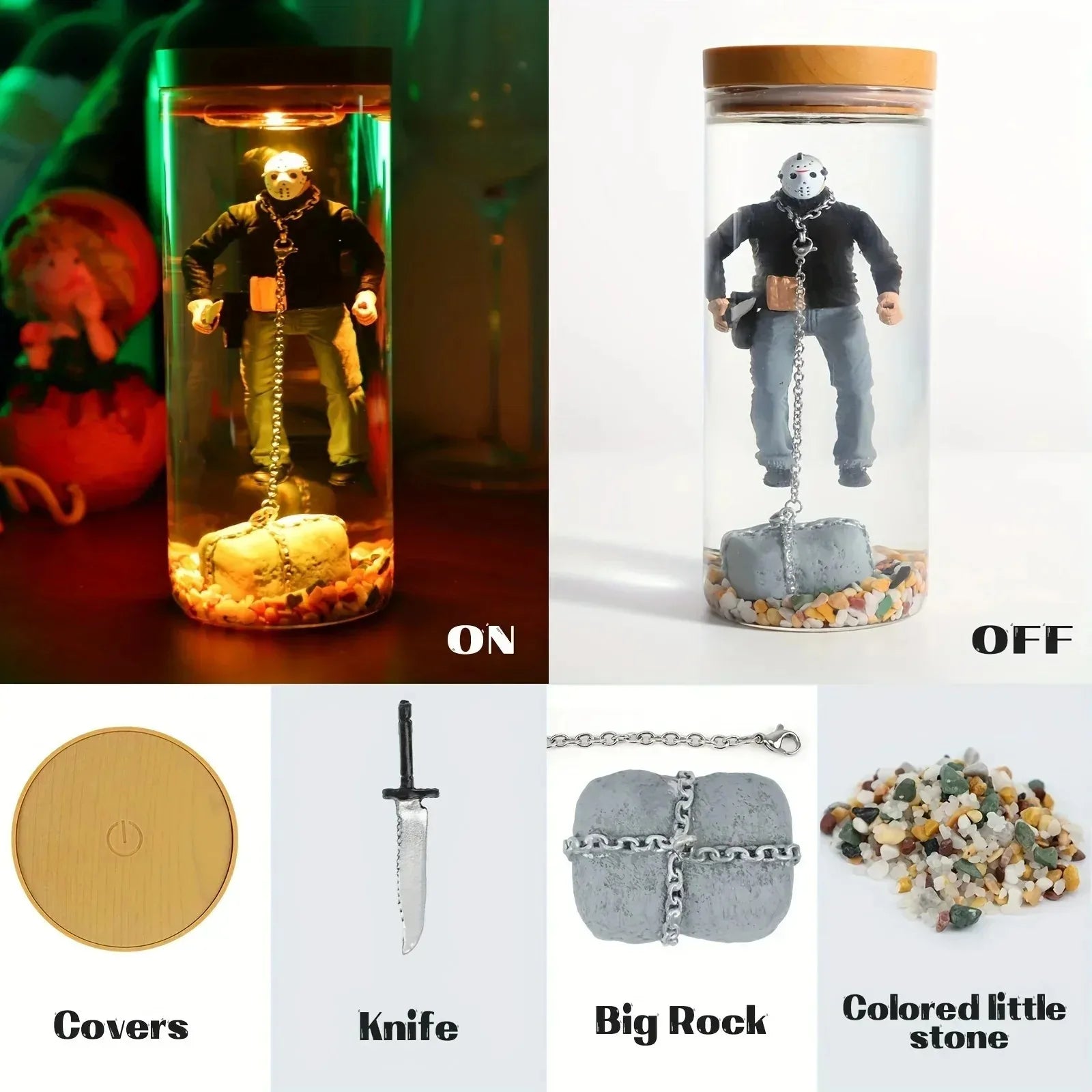 Jason Voorhees Friday 13th Water Lantern Collector Water Lantern Horror Decoration Gift Souvenir Halloween Night Lantern Decor