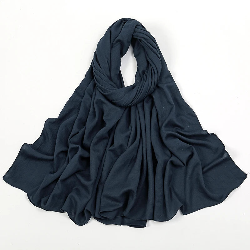 Fashion Muslim Crinkle Hijab Scarf For Women Musulman Soft Cotton Headscarf Islamic Hijab Long Shawls And Wraps Turban 180*90cm