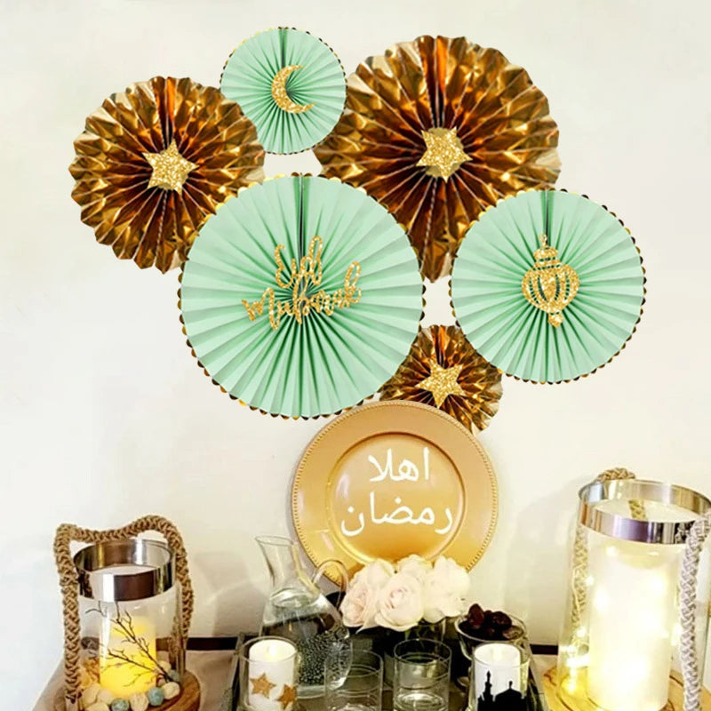 Eid Mubarak Muslim Decoration DIY Paper Wall Decorations Ramadan Islamic Festive Decor Mubarak Decoration Ramadan Party Supplies