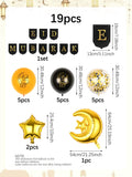 19pcs Eid balloon set, suitable for Ramadan, Eid Mubarak, Ramadan, family Eid decorations, Ramadan Kareem, Ramadan Mubarak