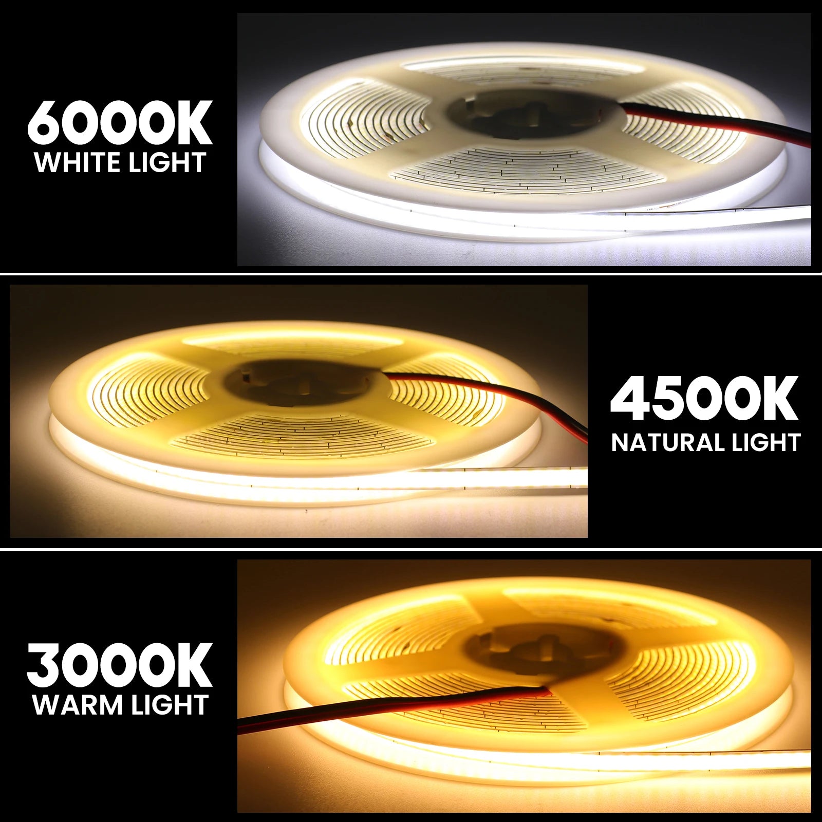 USB Dimmable COB LED Strip Light 3MM 5MM 8MM RA90 High Density 320LEDs/M 3000K 4000K 6500K FOB Flexible Ribbon Tape Rope Lamp