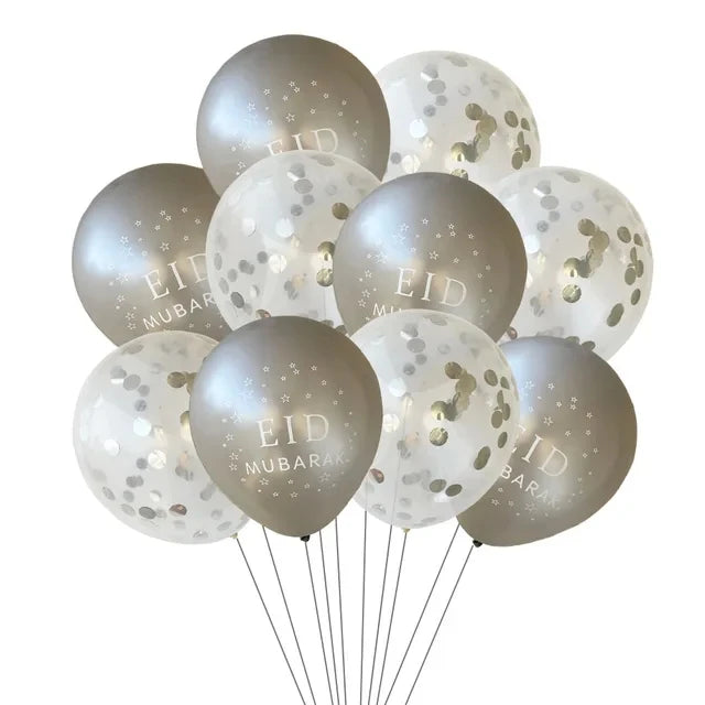 10pcs EID MUBARAK Decor Balloons Ramadan and Eid Decoration Muslim Islamic Decor Gold Balloon Ramadan Mubarak DIY Party Supplies