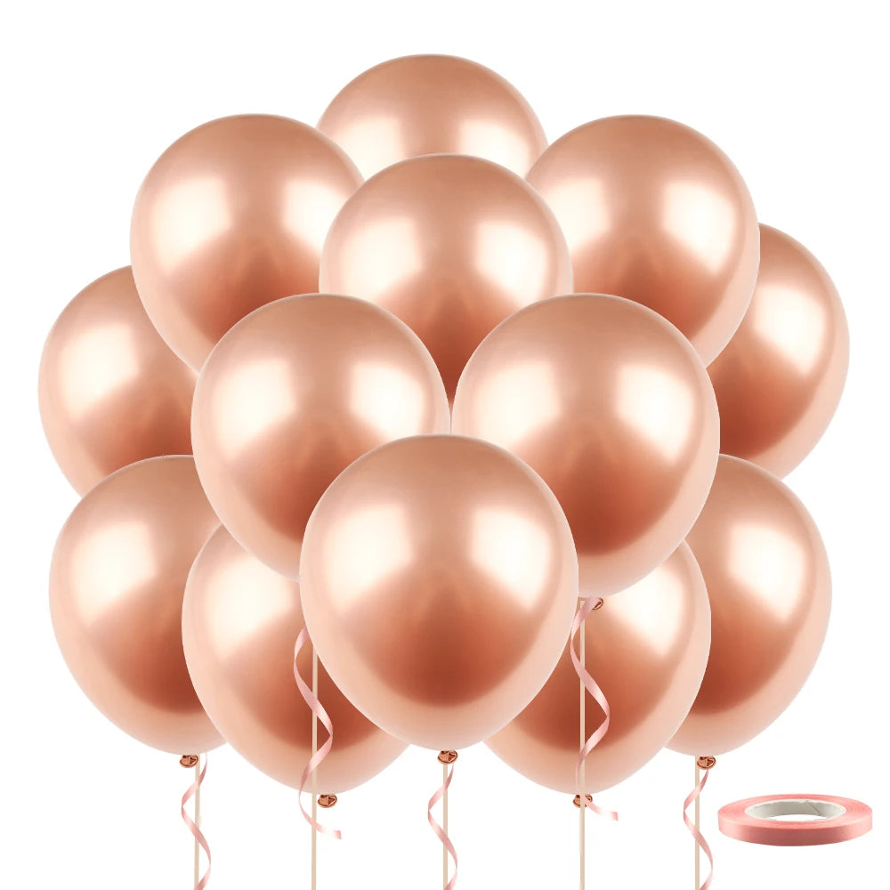 20pcs 12inch Confetti Metallic Metal Balloons Gold Blue Pink Latex Ballon Wedding Birthday Party Decoration Baby Shower Globos