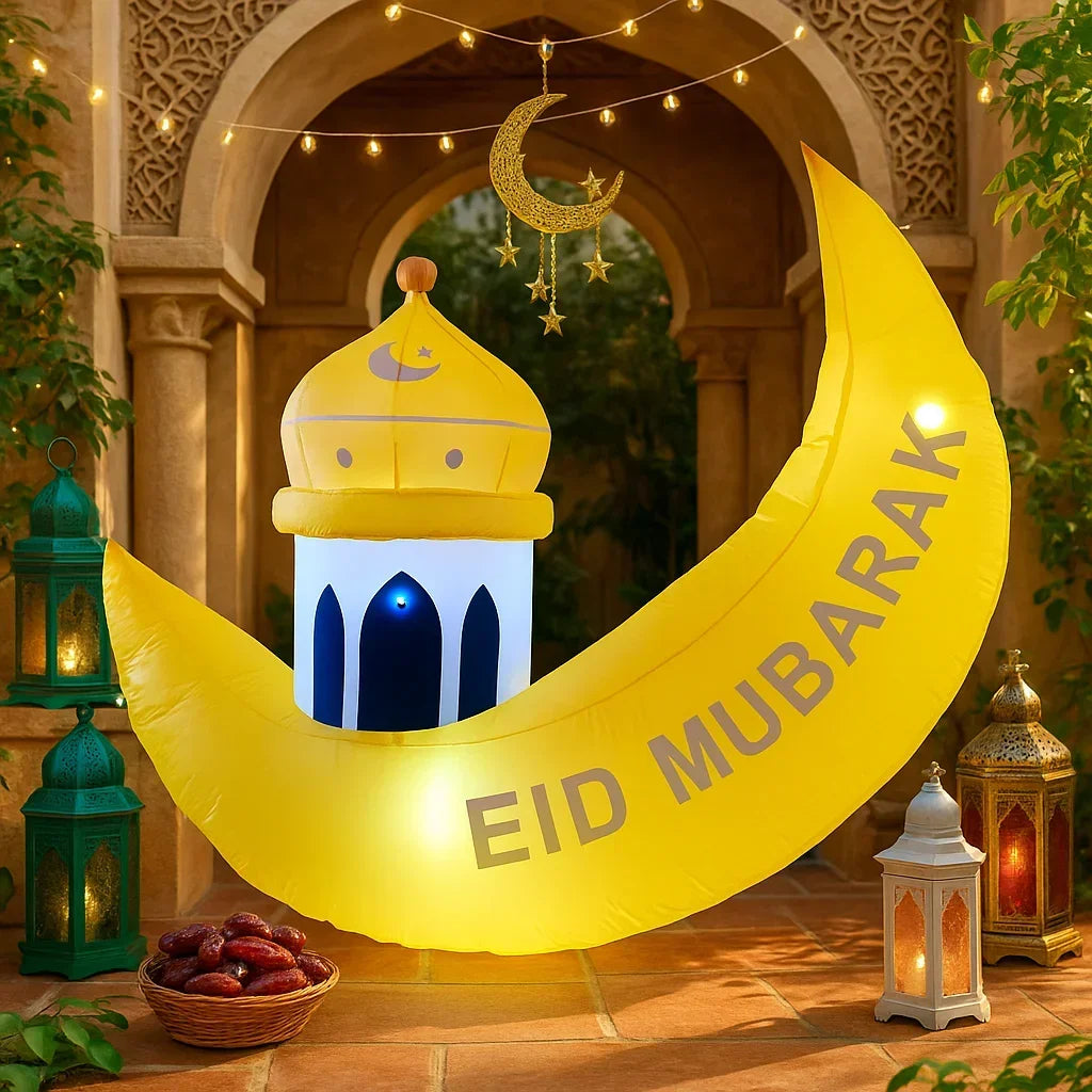 Muslim Islamic Ramadan Inflatable toys LED Decor Airblown Outdoor Yard Garden Eid Mubarak Fasting Celebrate Holiday Ornament