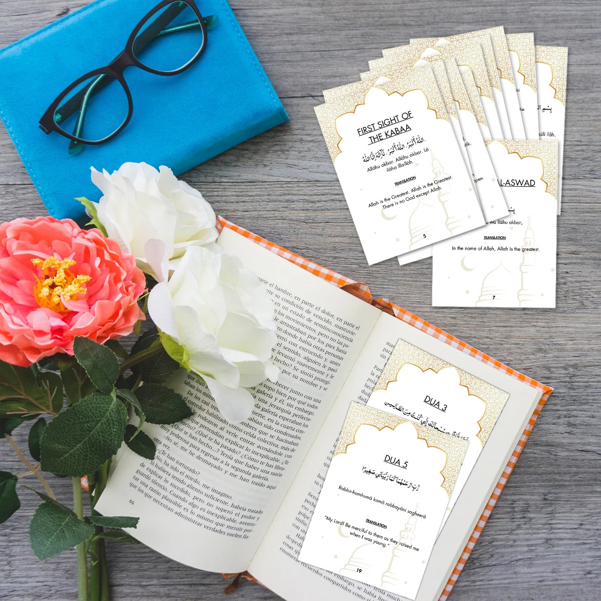 20pcs Umrah Dua Notecard Flashcards Both Arabic And English For Umrah Rituals, Islamic Prayer Guide Cards,gift For Eid Al-fitr