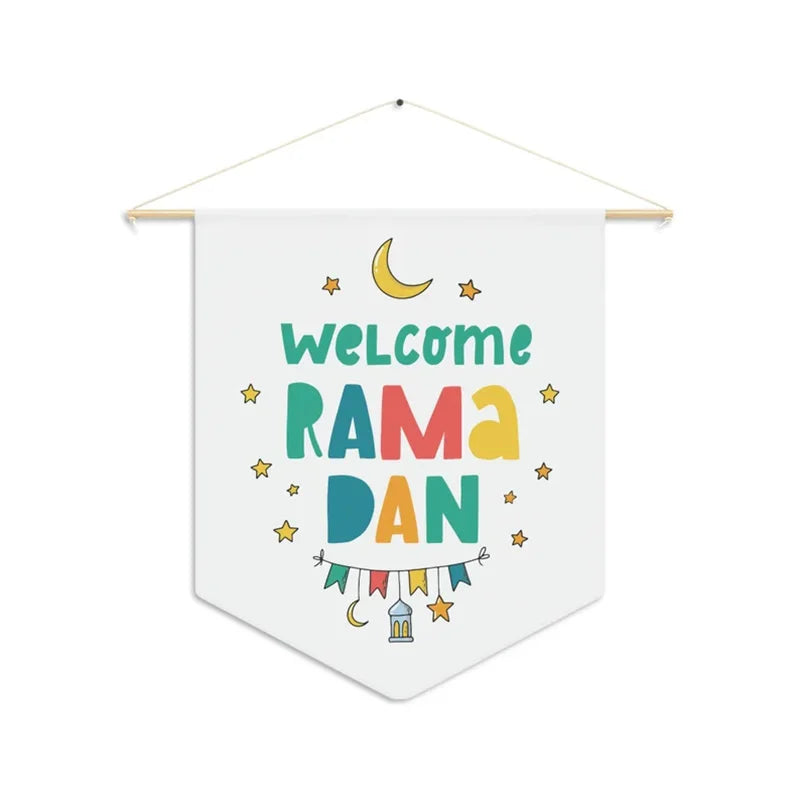 Welcome Ramadan banner Pennant Muslim Islamic Kareem Eid mubarak Iftar home wall Fridge Window decoration gift Front Door Sign