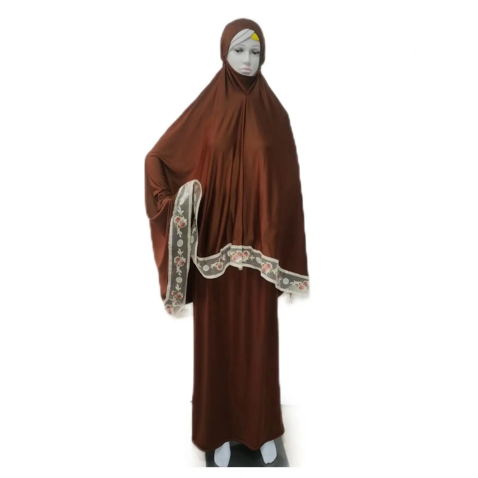 2PCS Women Muslim Islamic Hijab Blouse Skirts Sets Ramadan Prayer Khimar Abaya Robe Arab Burqa Middle East Vestidos