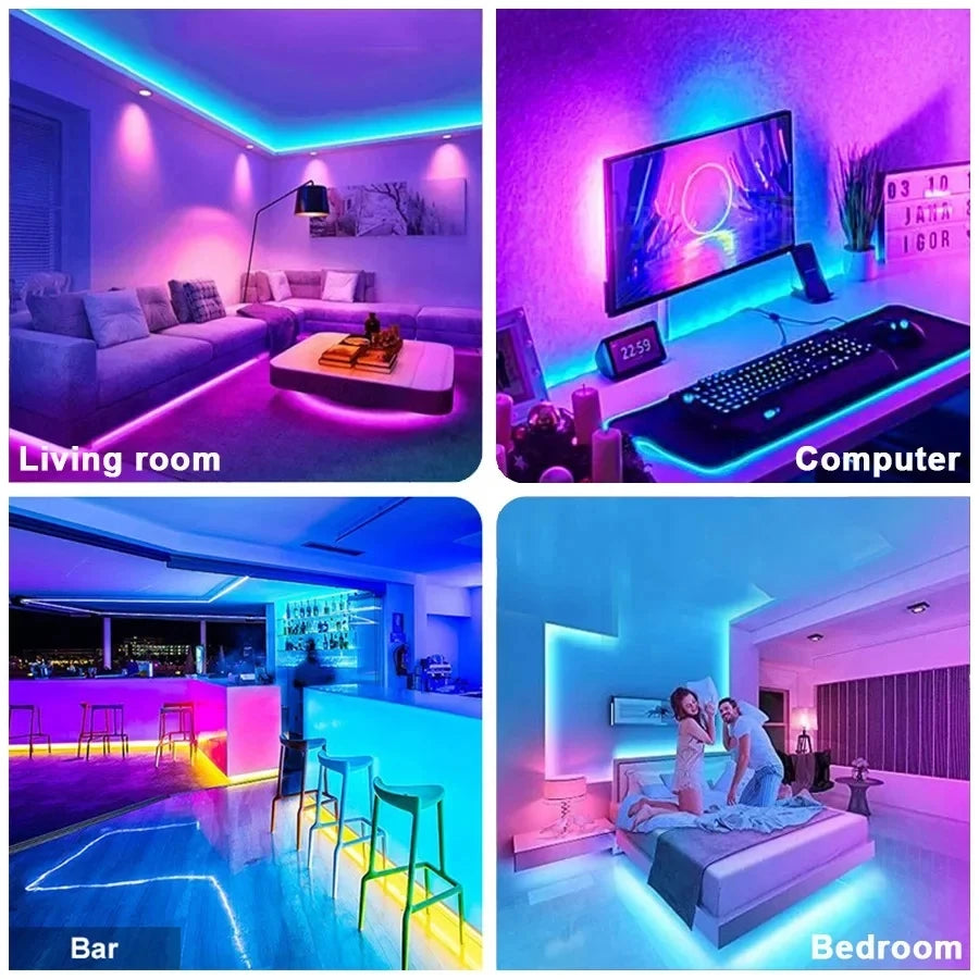 USB Led Strip Lights 5m 10m 20m 30m RGB Led Strip Light TV Backlight Flexible Ribbon Tape Luces Led Light for Room Decoration