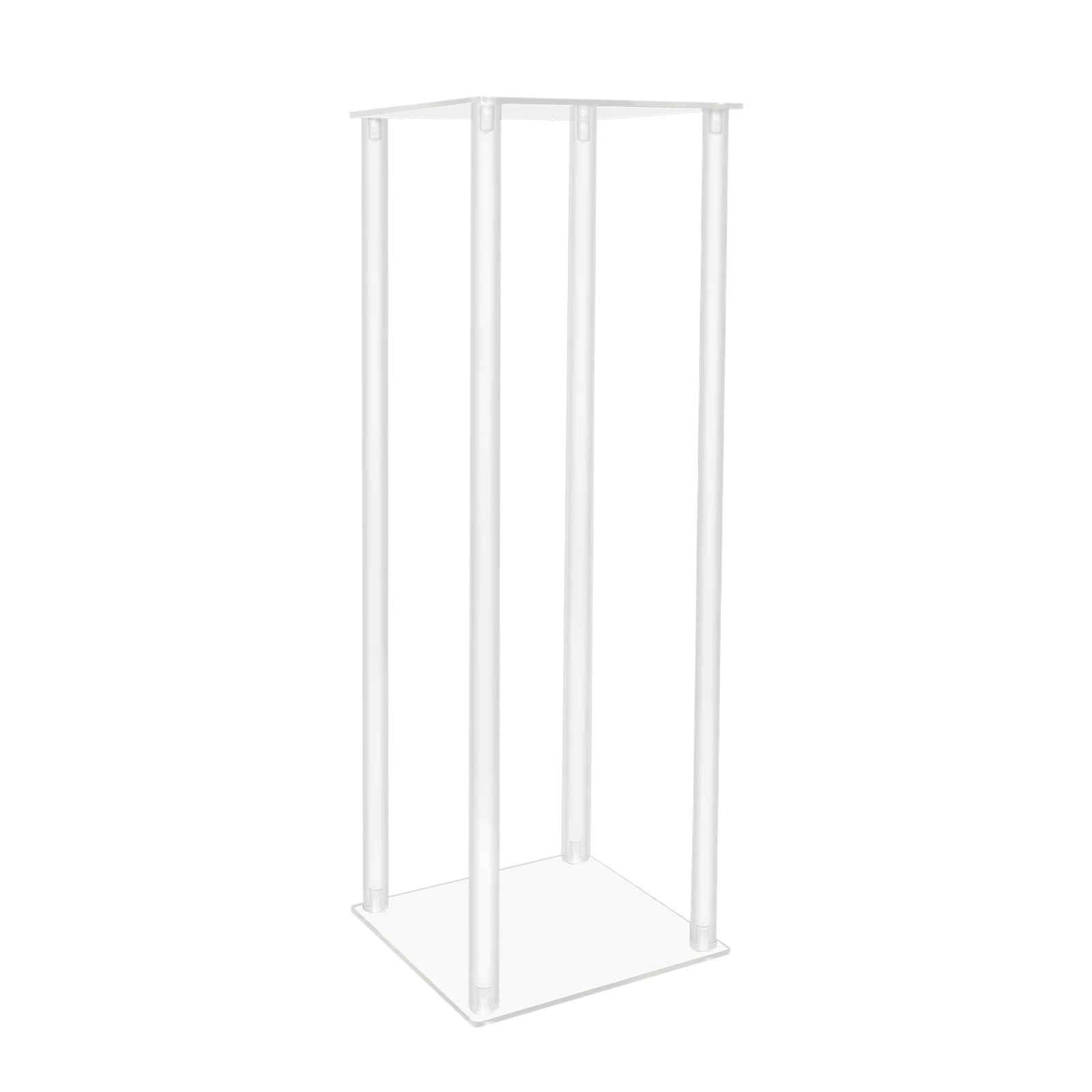 10Pcs Acrylic Vase Wedding Flower Stands Set, 23.6"H Clear Column Rack Geometric Display Stand for Home Party Wedding Decor