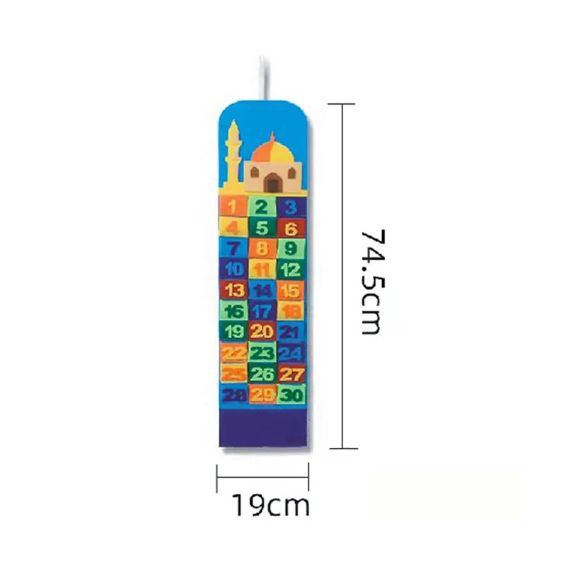 2026 Eid Mubarak Countdown Calendar Ramadan Muslim Party Hanging Calendar Decoration Craft Eid Al-adha Desktop Ornaments Gifts