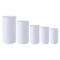5PCS Round Cylinder Dessert Cake Ornament Table White PVC Round Cylinder Pedestal Stand  Cake Display Stand for Party Wedding