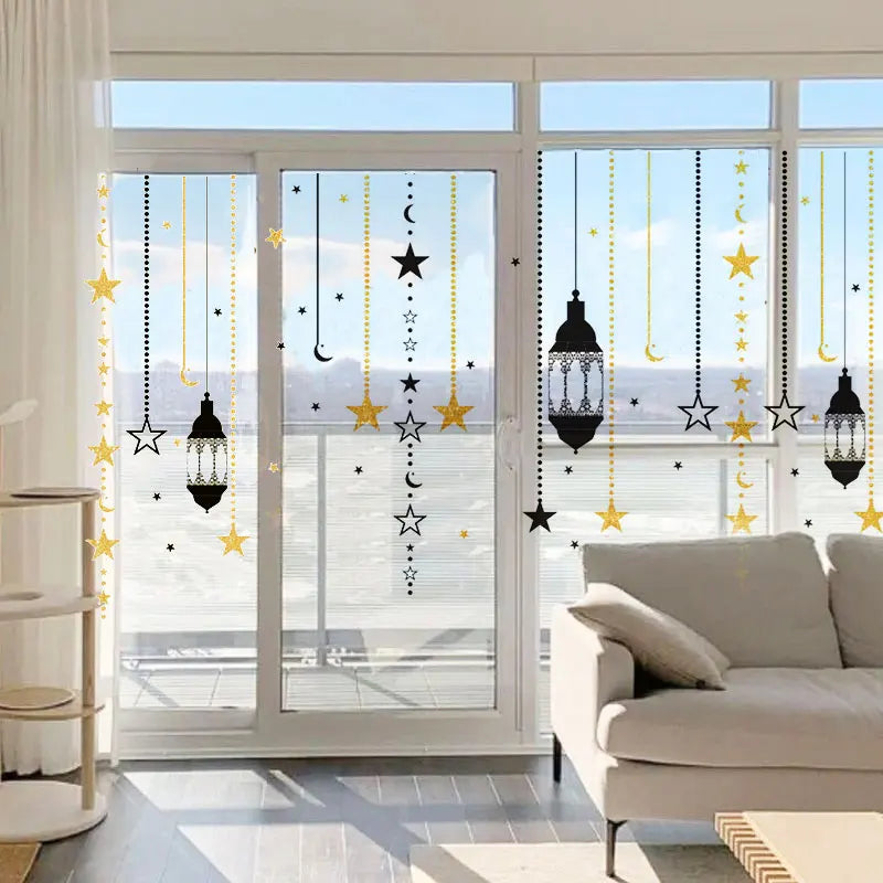 Eid Mubarak 2024 Window Stickers Ramadan Decorations for Home Islamic Ramadan Kareem Muslim Party Decor Eid Mubarak Gift Al Adha