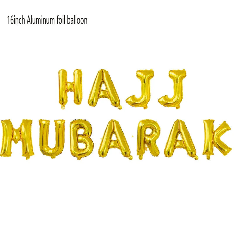 1set 16inch eid mubarak foil balloons Islam Muslim Eid-ul-fitr party Decoration Kareem party supplies umrah mubarak Balloons