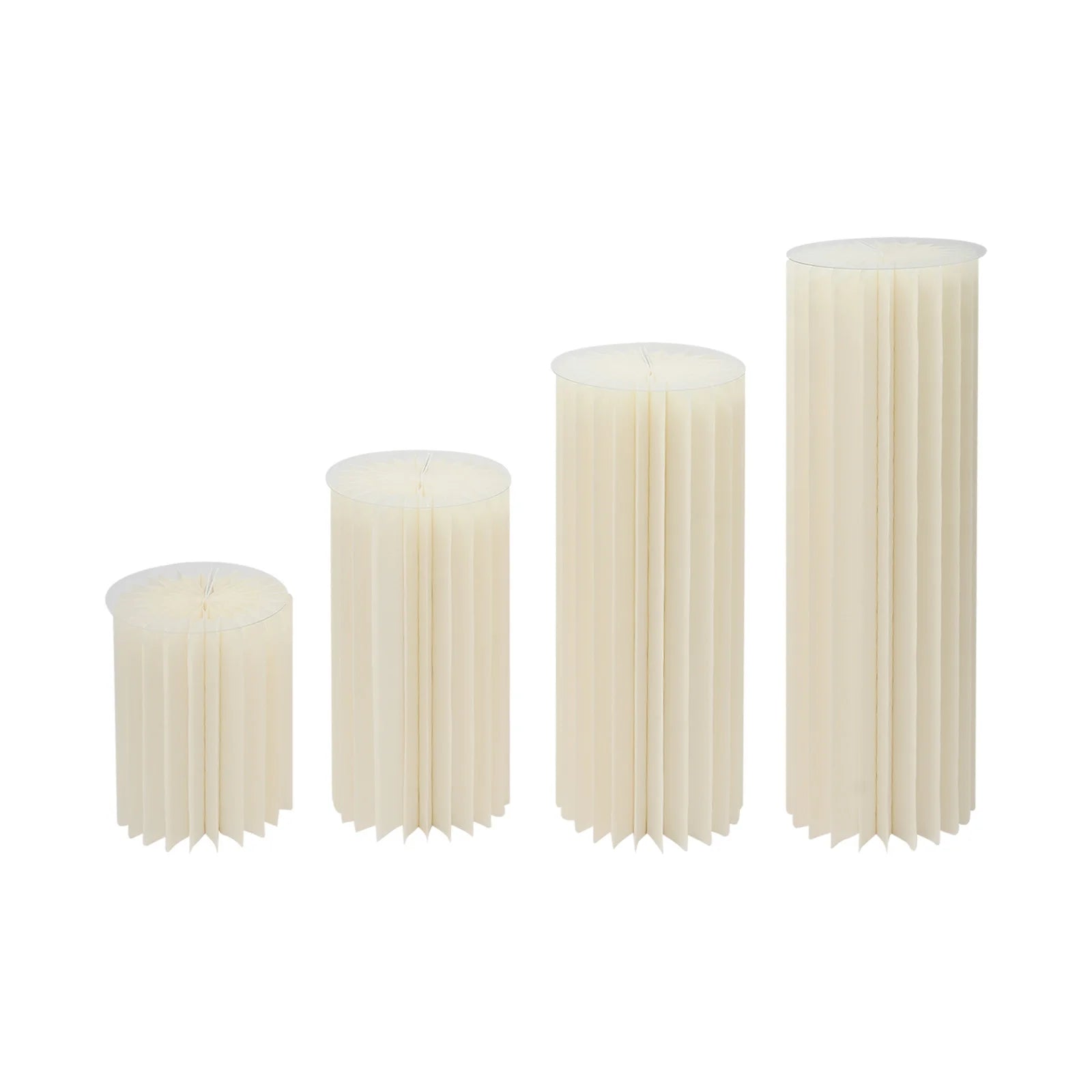 4Pcs Foldable Cardboard Flower Stands Wedding Centerpieces Display Dessert Table Column for Party Garden Decor (40+60+80+100cm)