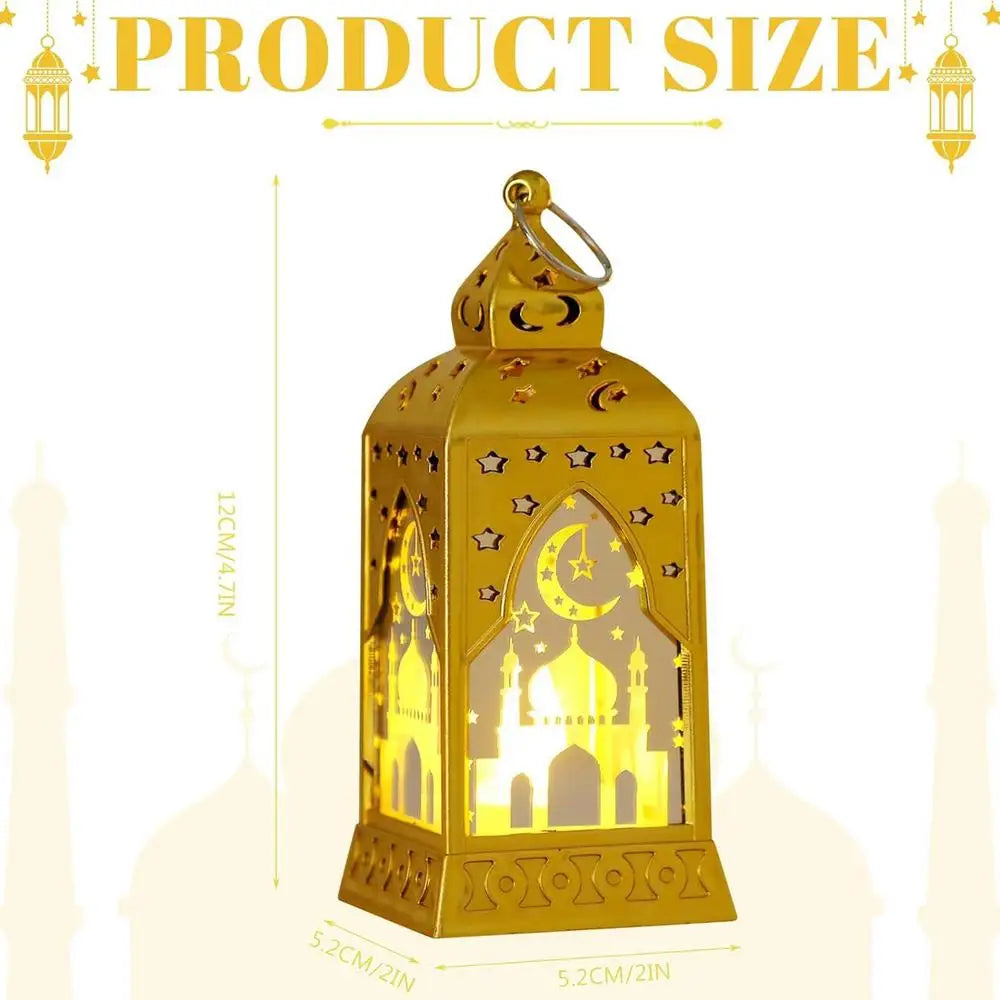 Muslim Ramadan Lantern Decor Ornament EID Mubarak LED Festival Night Light Eid Al Adha Gift Ramadan Decoration for Home