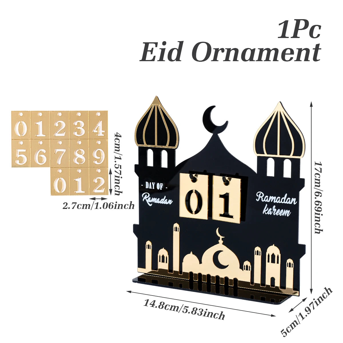 Ramadan Countdown Calendar Eid Mubarak Ornament Ramadan Decoration For Home 2025 Eid Aid Al-Adha Islam Muslim Party Supplies