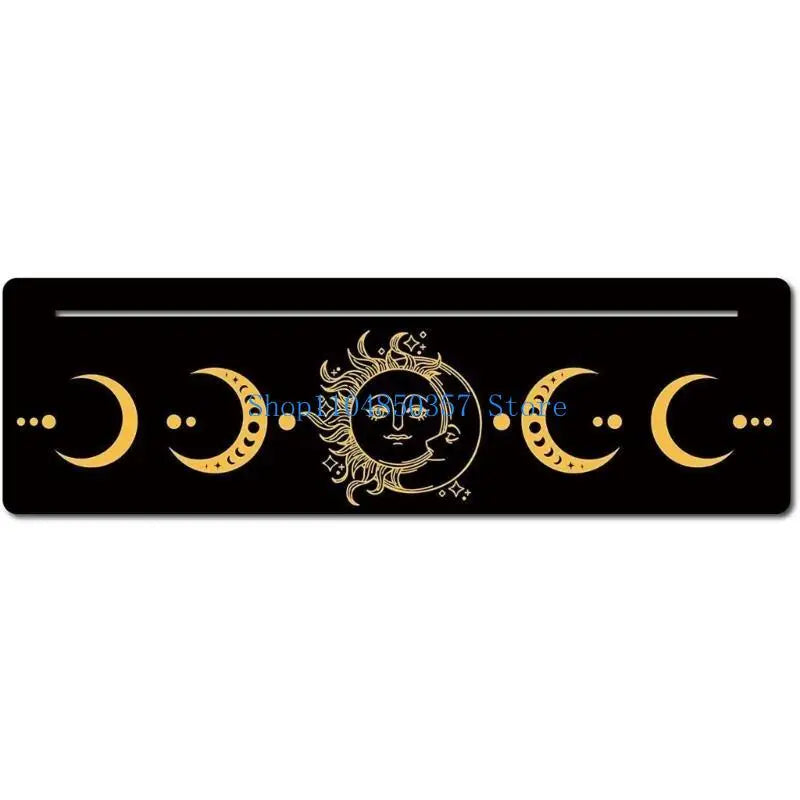 Tarot Cards Stand Wood Holder Moon Phases Altar Base Moon Shape and Rectangle Cards Holder for Witch Divinations Tools