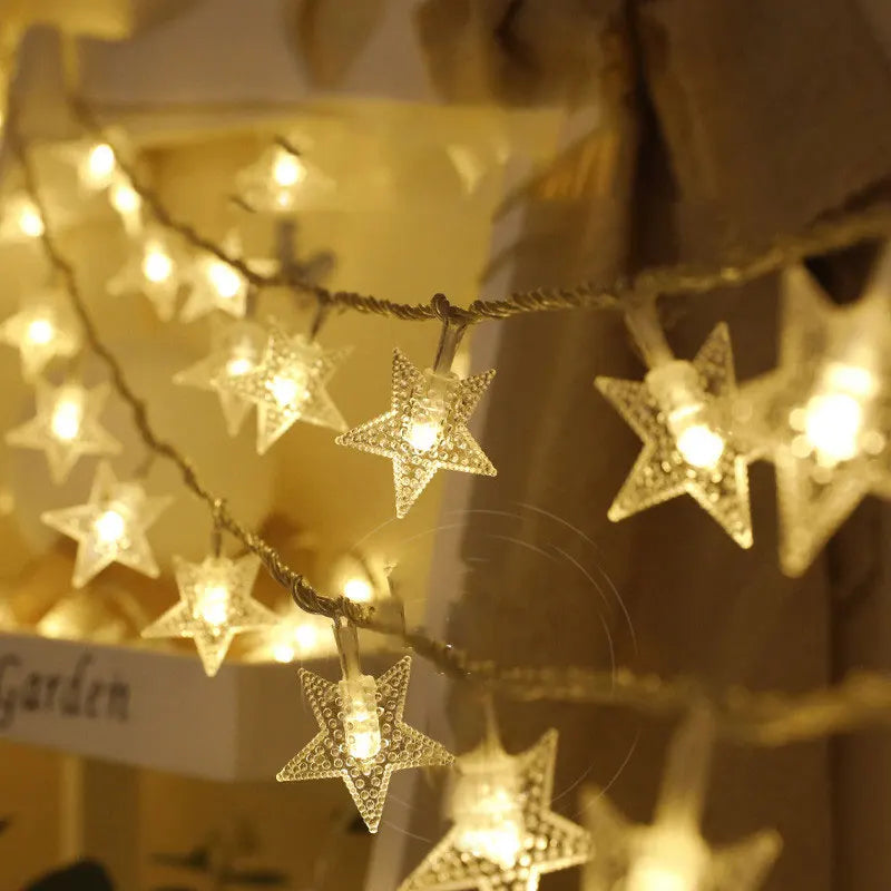 Fairy Garland Lights for Home Wedding Garden Party Decor Eid Festival LED Star String Lights