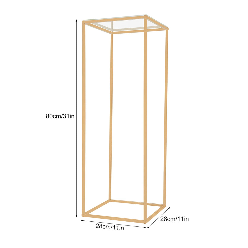 Wedding Flower Stand,Gold Metal Floor Stand Column Vase Flower Stand for Centerpiece Event Decorations Easy Assembly and Storage