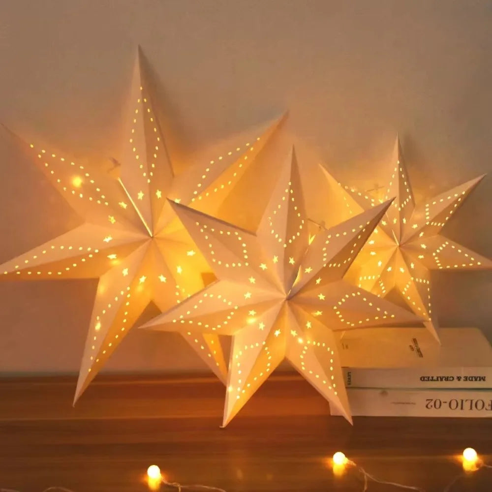 New Hollow Star Hanging Pendants 35/45cm Eid Mubarak Islam Muslim Light Paper Lantern Home Decorations