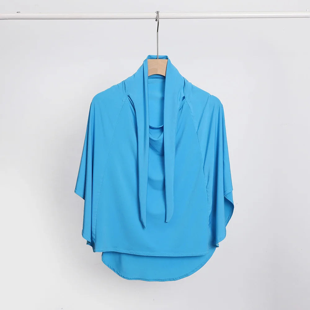 Ramadan Spring Summer Breathable Ironless Hijabs Long Instant Hijab Woman Ready To Wear With Face Masks Ready to Wear Hijabs
