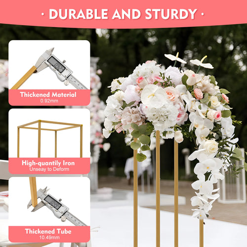 10Pcs 80cm Geometric Metal Stands Flower Vase Holders Wedding Party Centerpiece