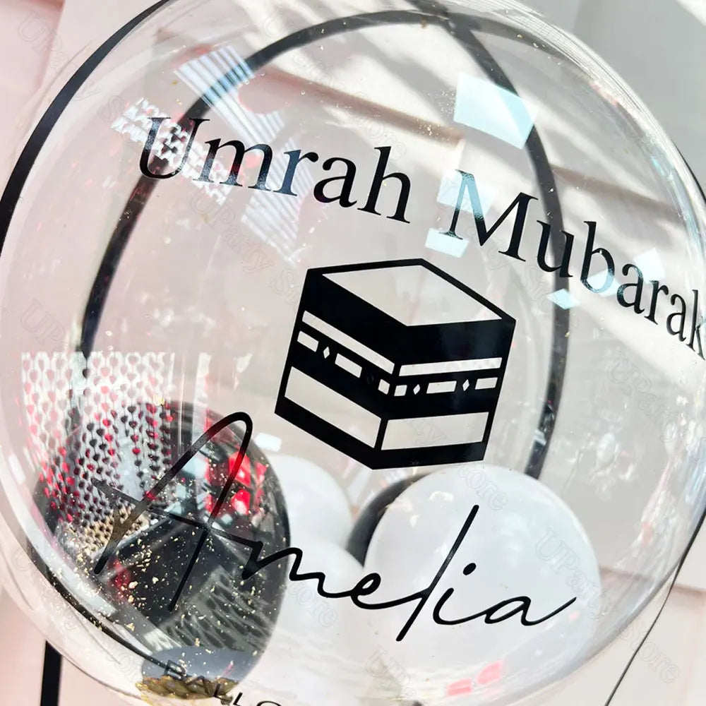 Eid Mubarak Vinyl Stickers for Clear Balloons Custom DIY Personalized Eid Mubarak Balloons for Hajj Umrah Mubarak Decor Favor