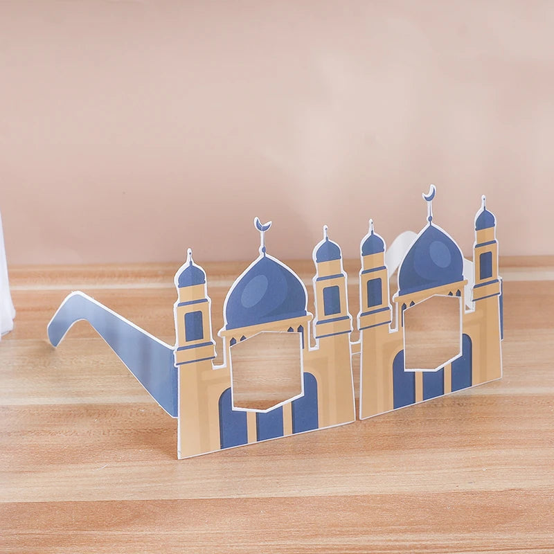 12pcs EID Mubarak Paper Glasses Ramadan Decorations For Home Islamic Muslim Party Supplies Photo Booth Props Gifts Eid Al Adha