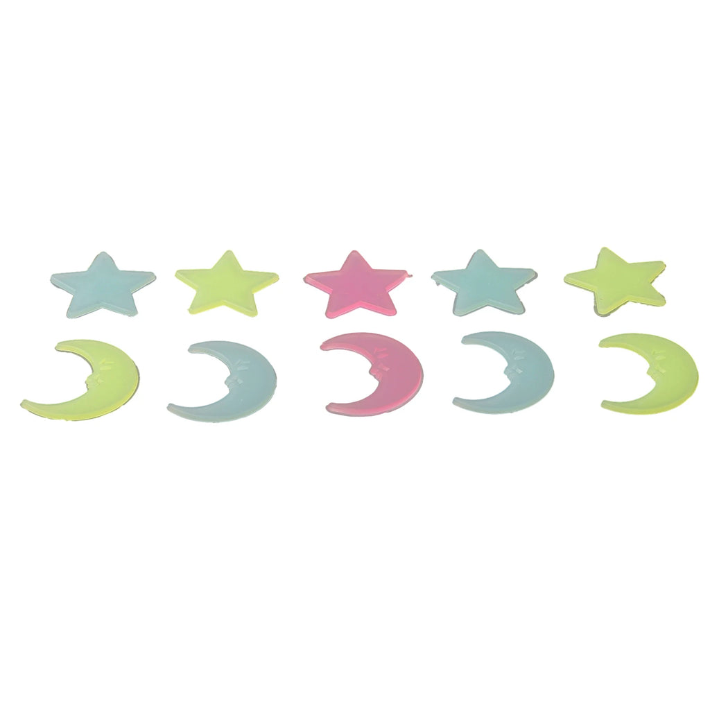 100pcs Stickers Moons Night Art Plastic Removable Bedroom Ceiling Space DIY Star Decal Stars Decor Fluorescent