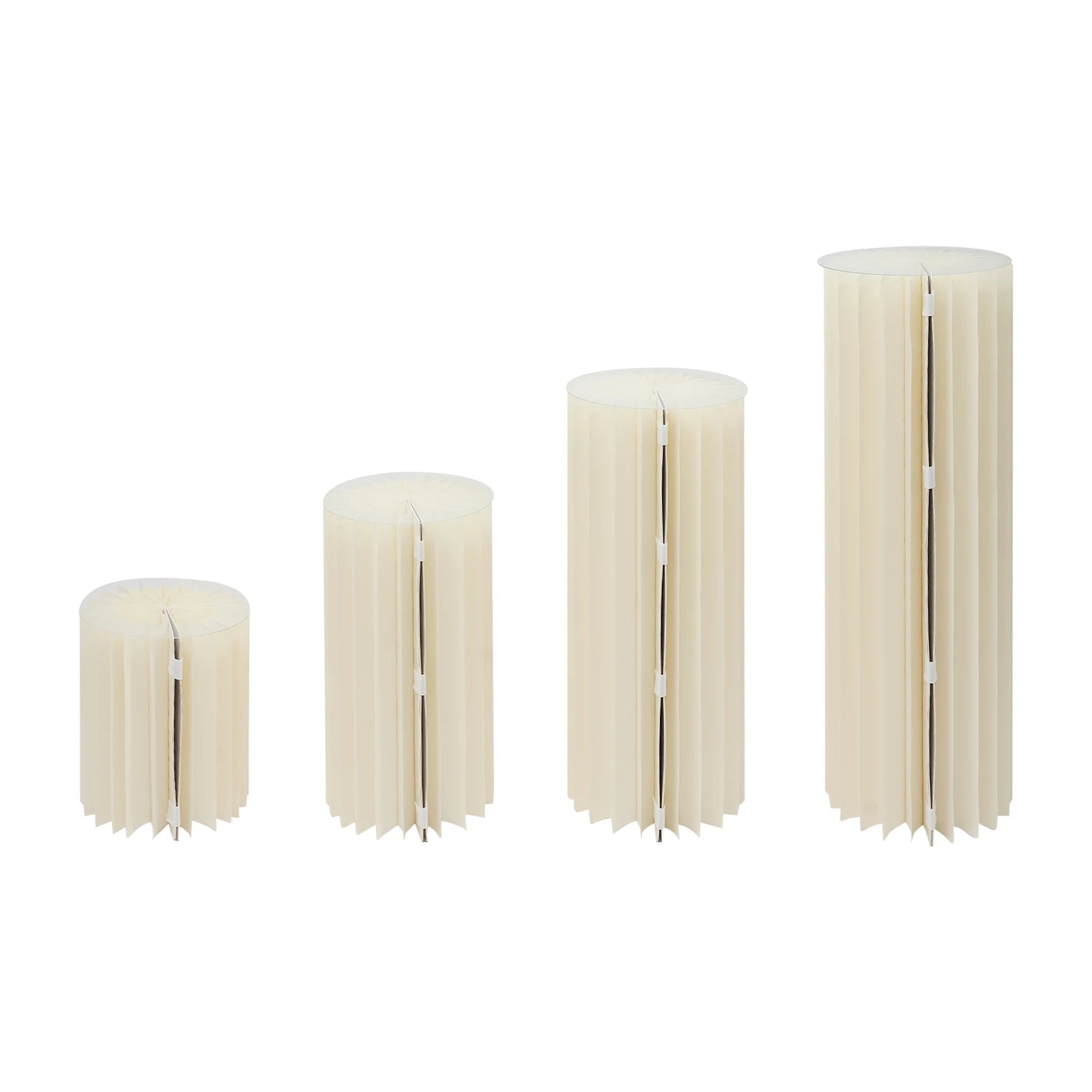 4PCS Wedding Party Flower Stand Cylinder Foldable Cardboard Centerpiece Dessert Table Columns Display Stand 40+60+80+100cm