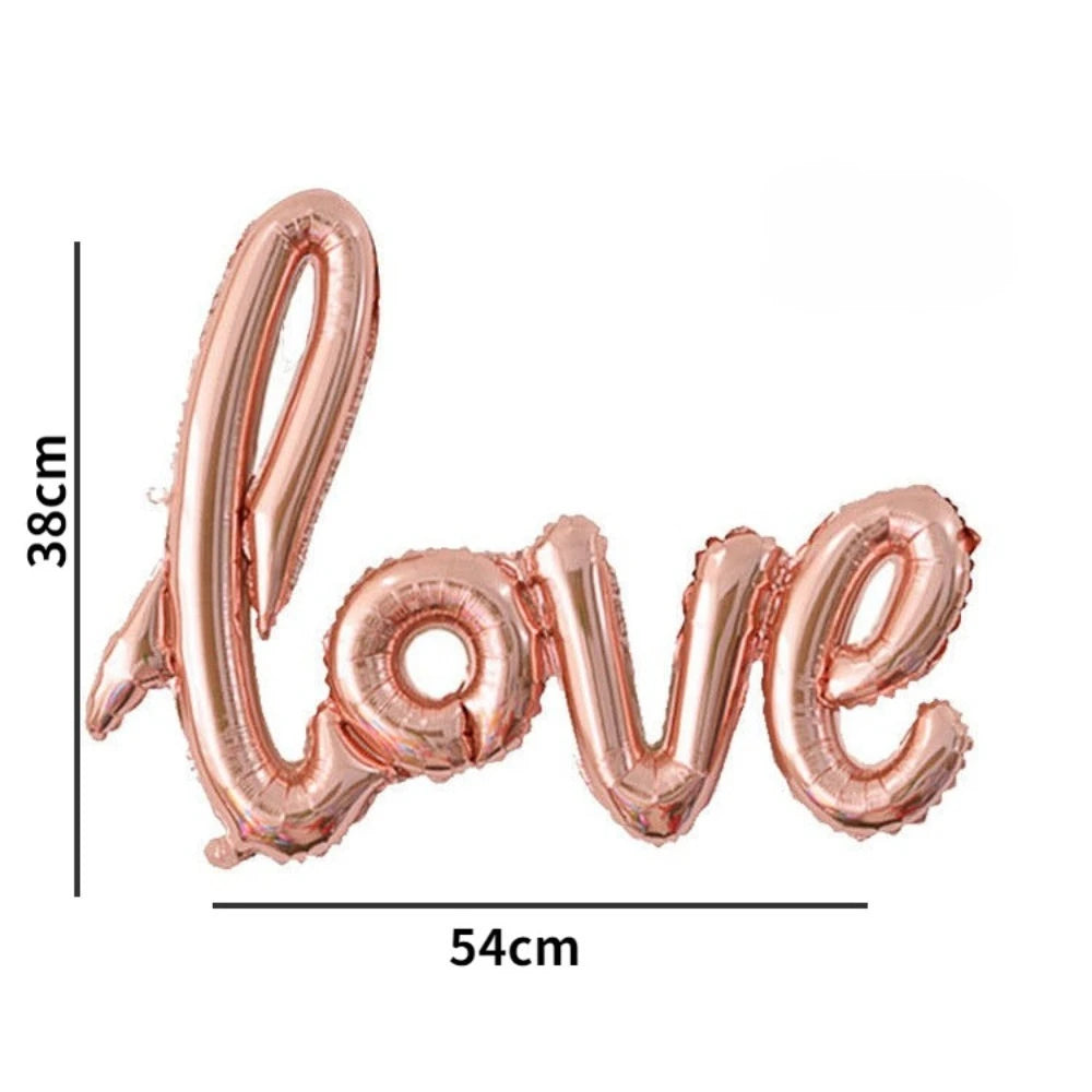 1-5pcs Small Love Foil Balloons 54*38cm Letters with Heart Balloons for Valentines Day Wedding Anniversary Engagement Supplies