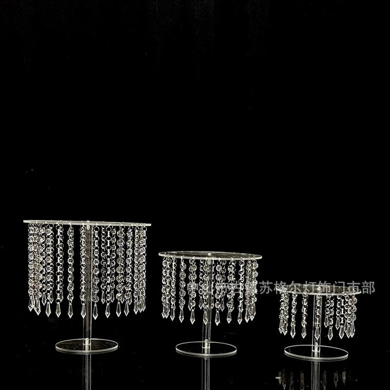 Wedding dessert table cake stand combination set European style crystal acrylic pastry tray decoration ornaments