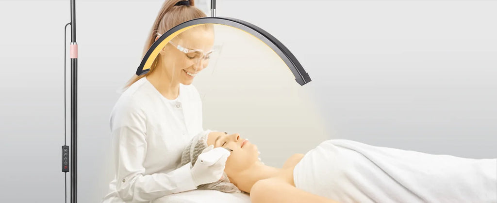 Half Moon Floor Standing Fill Light 40W Dimmable For Beauty Salon Beauty Trimming & Massage LED Lighting Fixtures