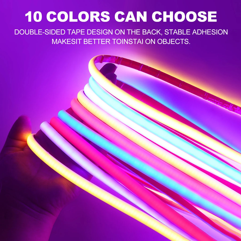 IP68 Waterproof COB LED Strip Light DC 12V 24V 320LEDs/m Red Blue Green White Linear Flexible Neon Lights for Room Garden Decor