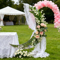 1pcs f30 83in Golden Stainless Steel Crescent Half Moon Wedding Arch Party Stage Backdrop Flower Stand Ballon Arch hh332