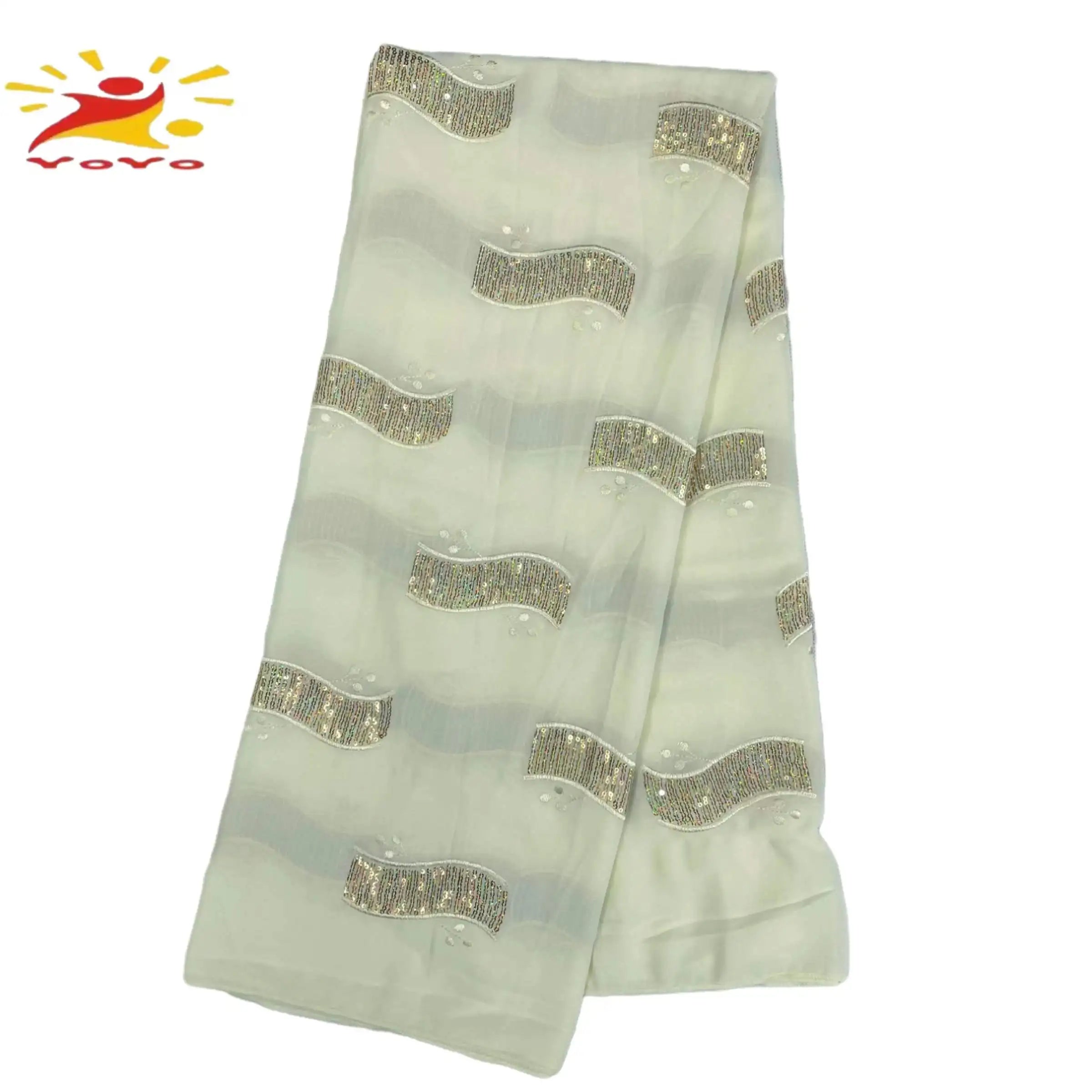 2022Latest Selling African Muslim Chiffon Sequin Embroidered Scarf Large Size Shawl Lslamic Ramadan Hijab 210*120cm