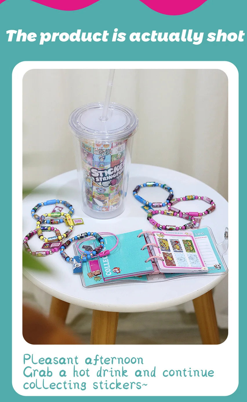 Sticker Bracelets, Kids' Creative Sticker Chains, Parent-Child DIY Beaded Sticker Bracelets