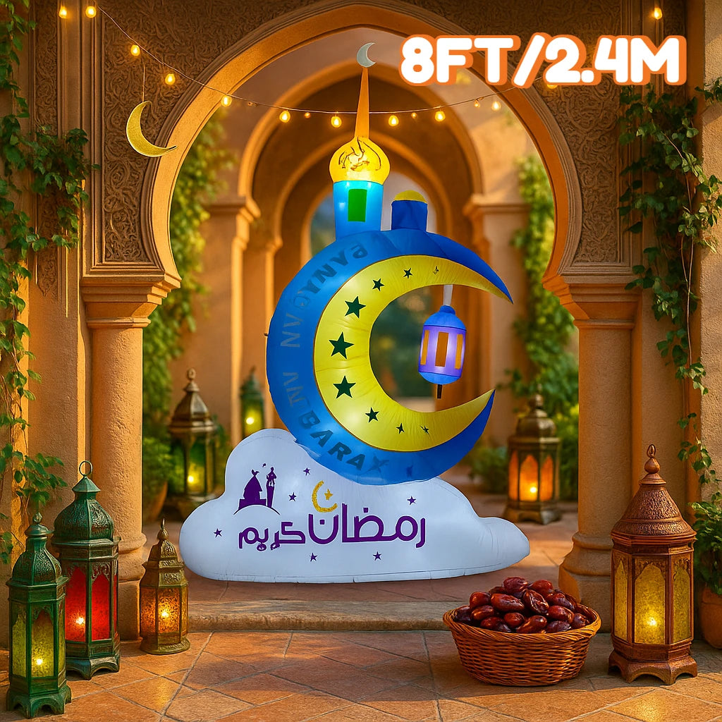 Muslim Islamic Ramadan Inflatable toys LED Decor Airblown Outdoor Yard Garden Eid Mubarak Fasting Celebrate Holiday Ornament