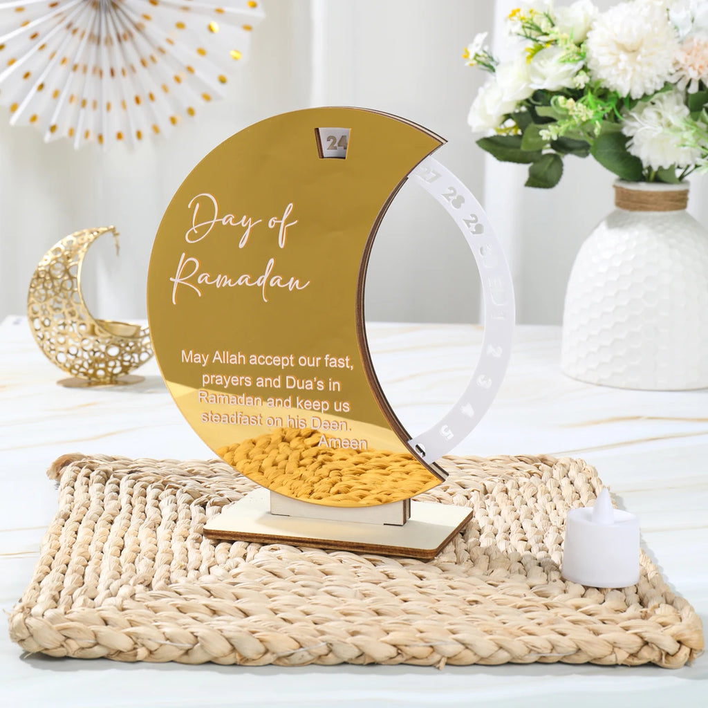 Ramadan Kareem Countdown Calendar Ornament Eid Mubarak Decoration 2025 For Home Muslim Islamic Festival Eid Al-Fitr Party Favors