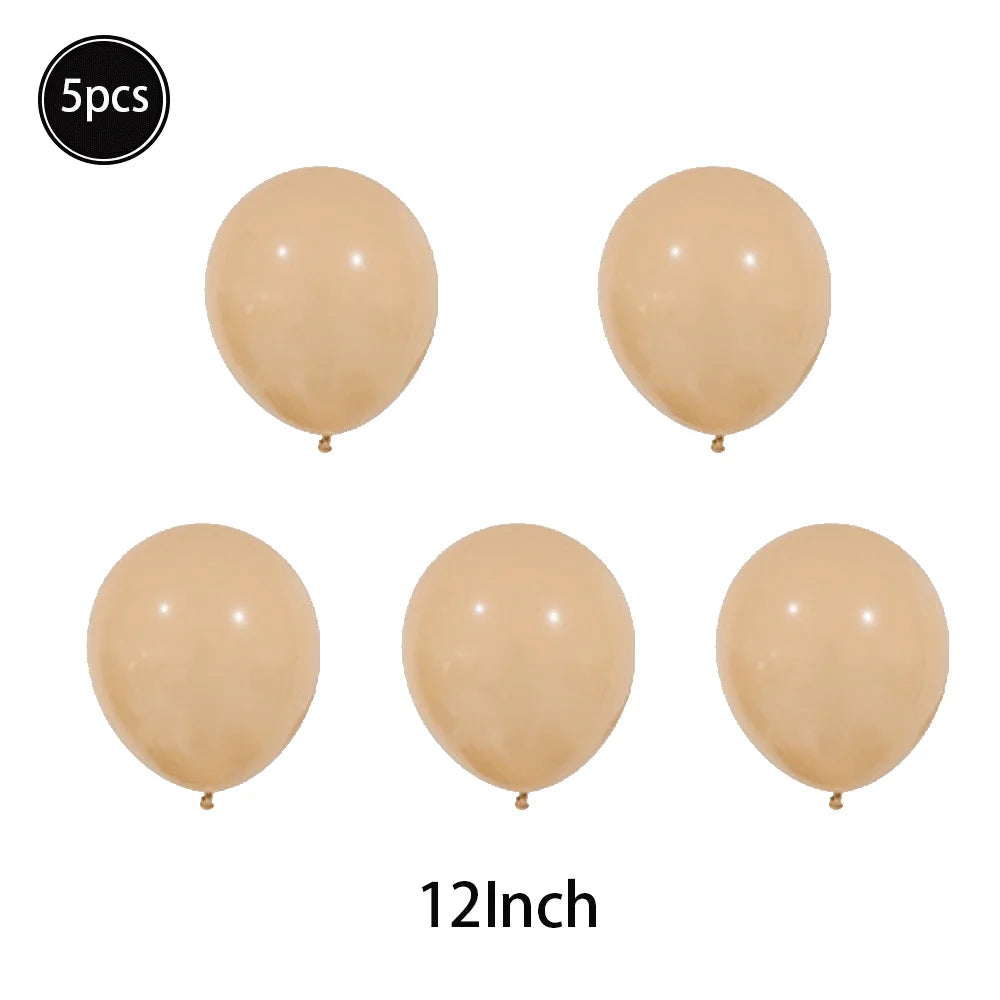 Caramel/Chocolate/Cream Number Balloon Star Heart Foil Helium Ball Kids Adult Girl Birthday Wedding Anniversary Party Decoration