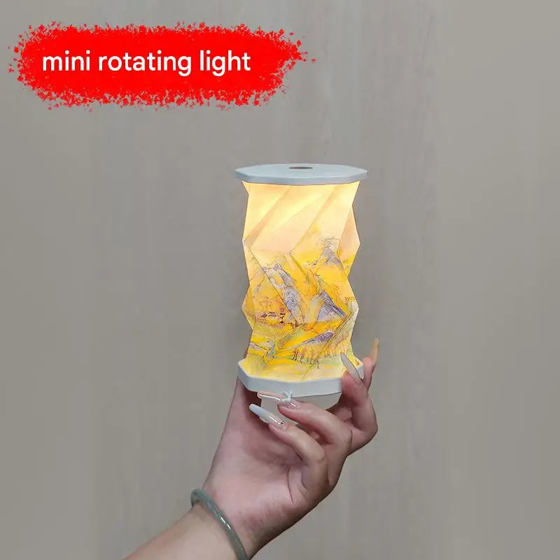 Mini Paper Lantern Night Light USB Charging Portable Foldable Book Lamp Bedroom Bedside Decor nightlight LED Table Light Gifts