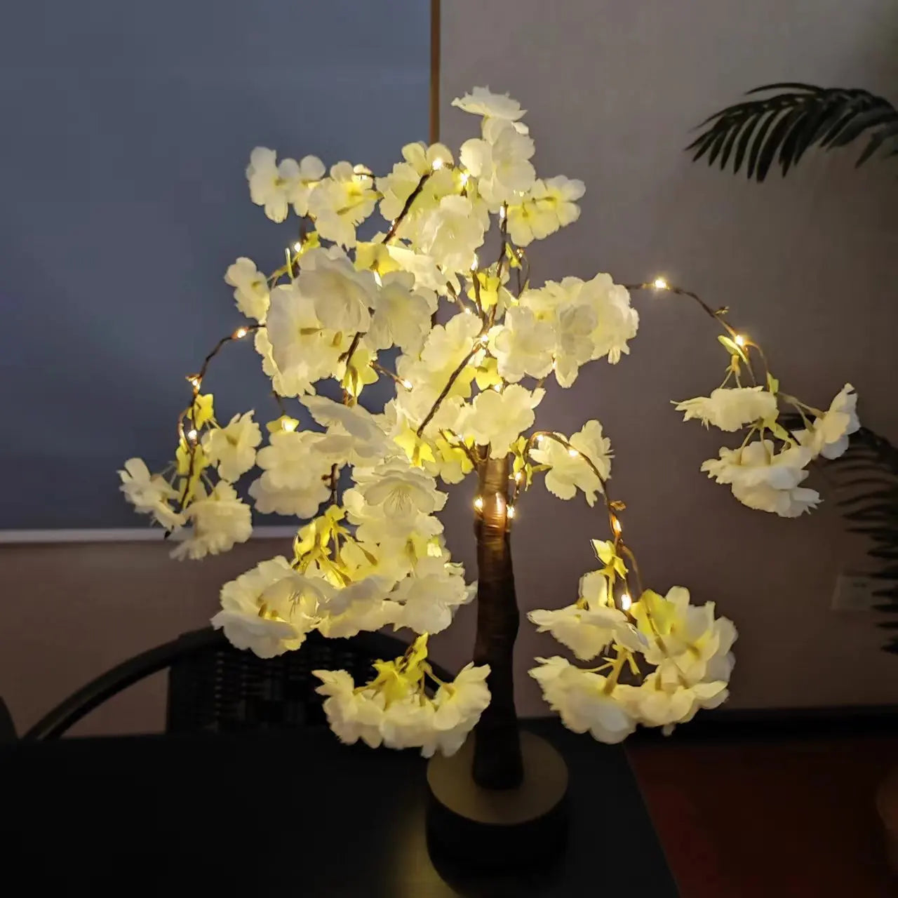 LED Tree Light Simulation Cherry Blossom Atmosphere Decoration Desk Lamp Bedroom Lighting Night Light Home Office Desktop