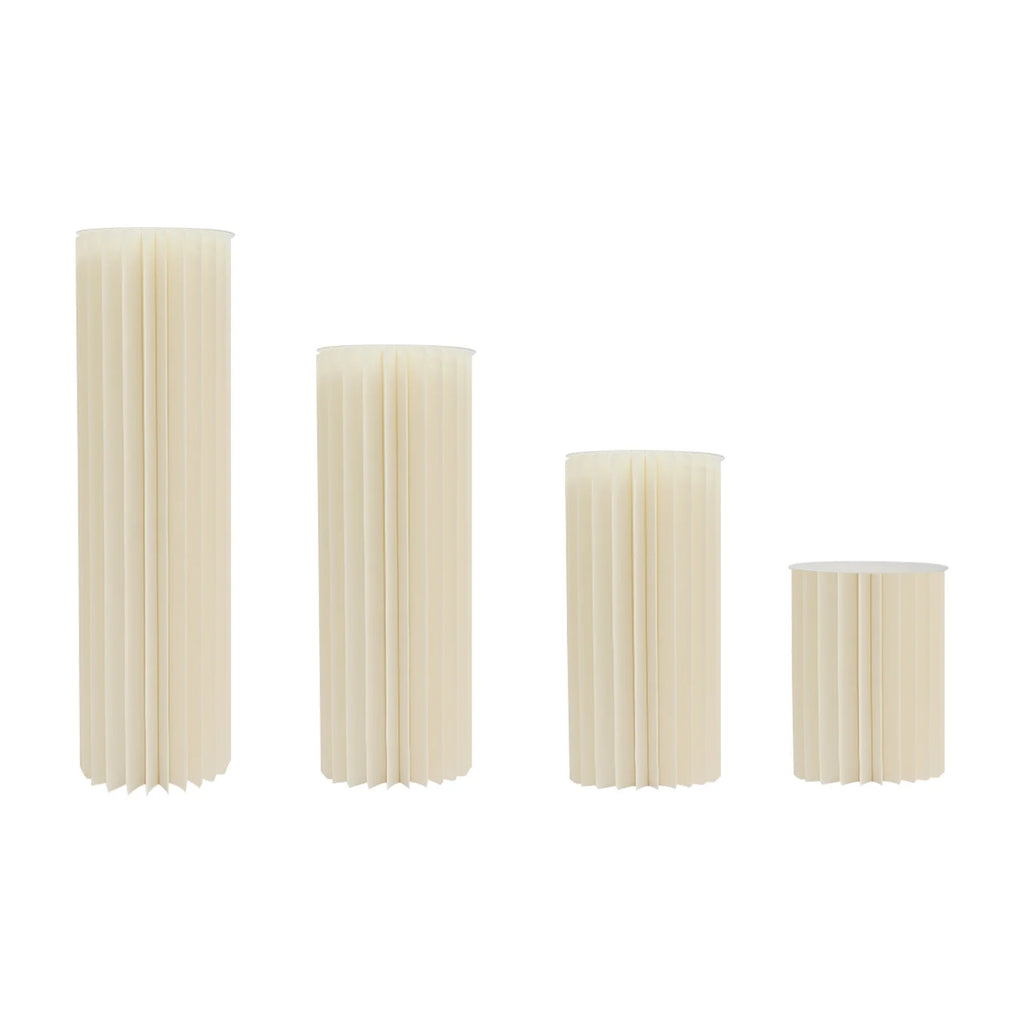 4Pcs Foldable Cardboard Flower Stands Wedding Centerpieces Display Dessert Table Column for Party Garden Decor (40+60+80+100cm)