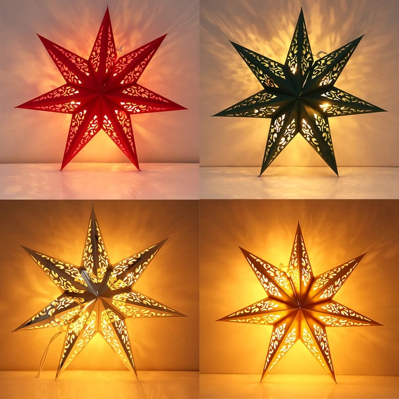30-75cm Hollow Star Hanging Pendant Eid Mubarak Christmas Ramadan Decoration 2024 Islamic Muslim Party Decor Ramadan Kareem Gift