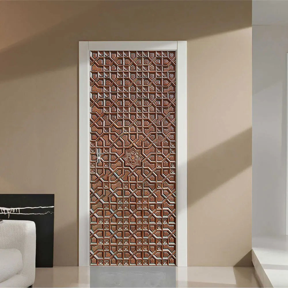 Medieval Stone Hutongs DIY Door Wall Sticker Home Decor Living Room Children Room Bedroom Art Mural Self-adhesive PVC Wallpaper